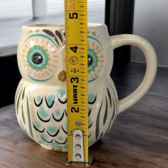 Owl Coffee Tea Chocolate Mug Love The Moment Natural Life Turquoise Mint Cond. - Picture 8 of 14